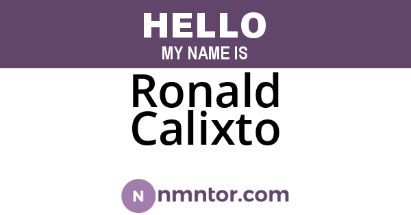 Ronald Calixto