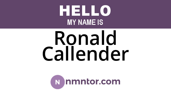 Ronald Callender