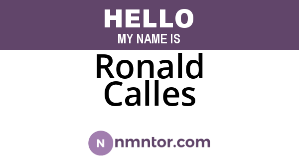 Ronald Calles