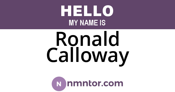 Ronald Calloway