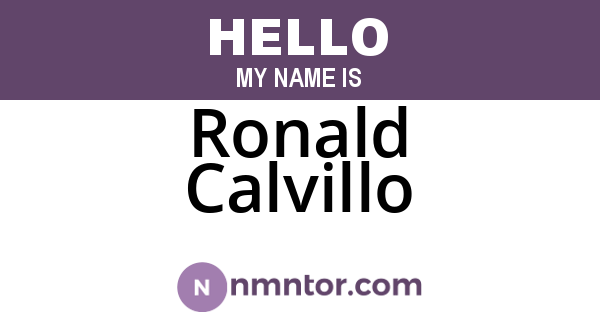 Ronald Calvillo
