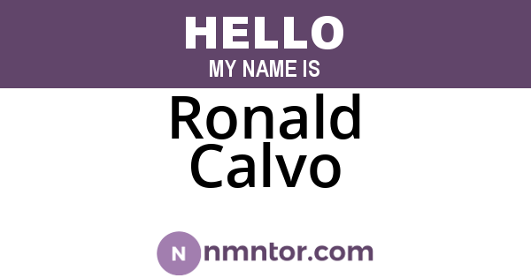 Ronald Calvo