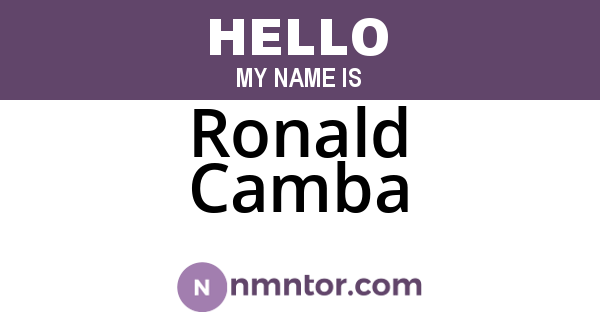 Ronald Camba