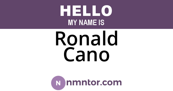 Ronald Cano