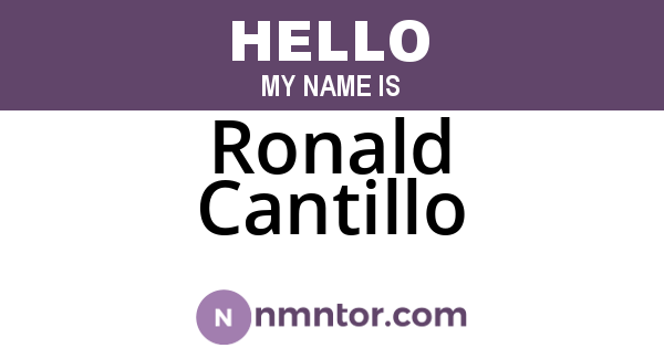 Ronald Cantillo