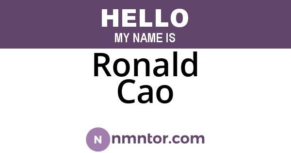 Ronald Cao