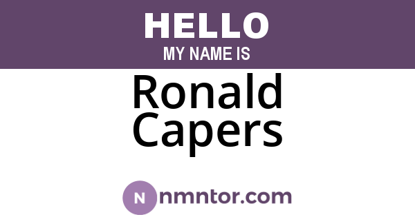 Ronald Capers