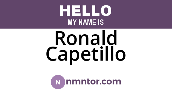 Ronald Capetillo
