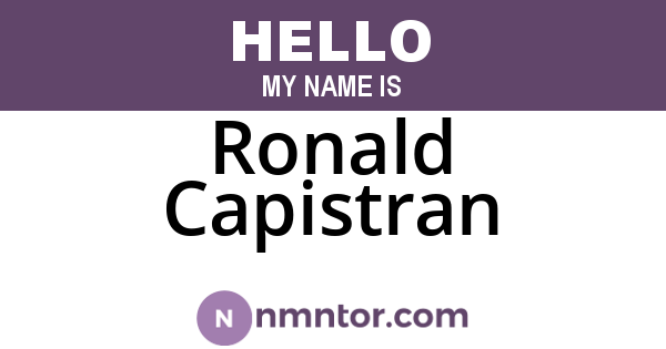 Ronald Capistran