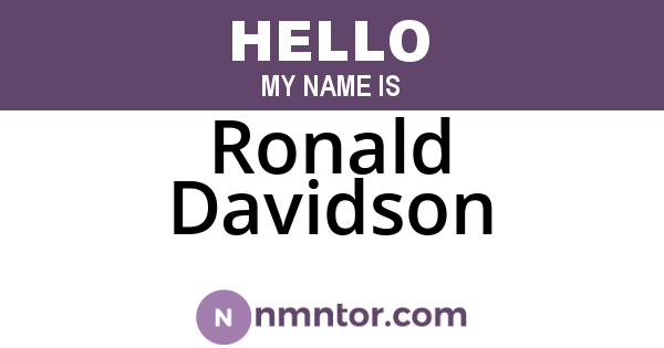 Ronald Davidson
