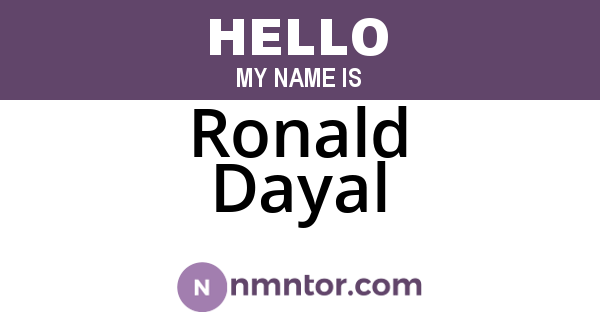 Ronald Dayal