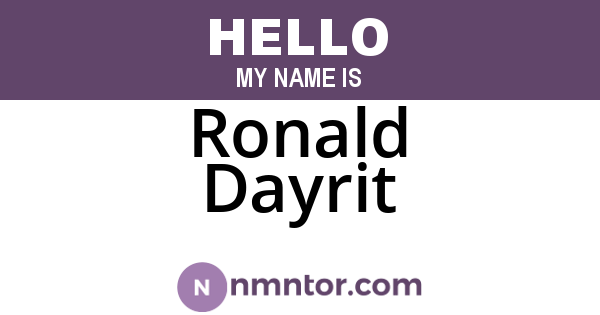 Ronald Dayrit