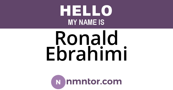 Ronald Ebrahimi
