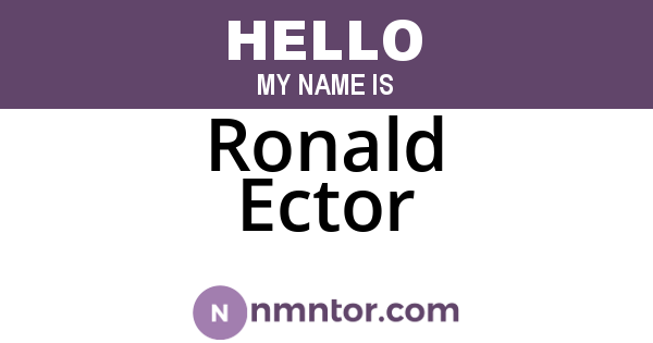 Ronald Ector