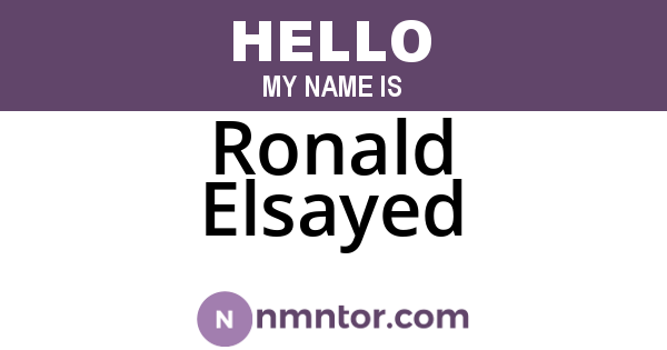 Ronald Elsayed