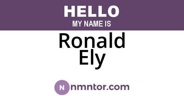 Ronald Ely