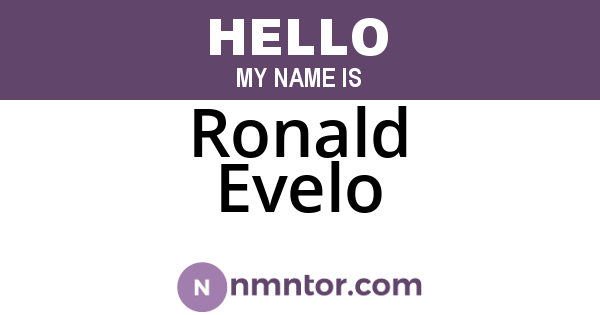Ronald Evelo
