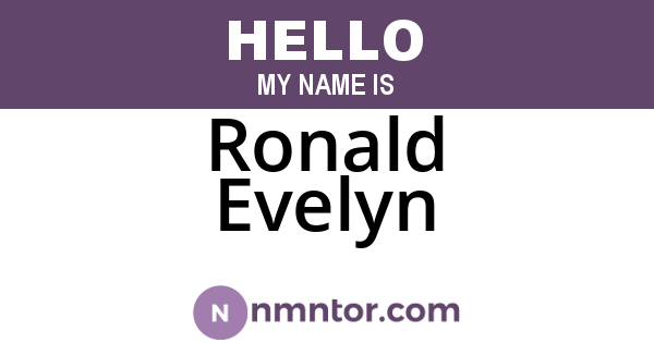 Ronald Evelyn