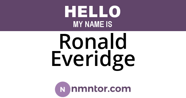 Ronald Everidge