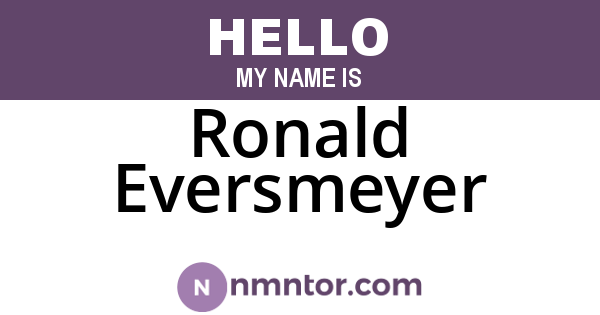 Ronald Eversmeyer