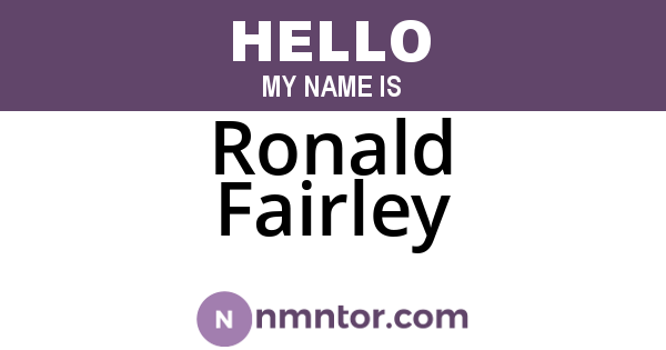 Ronald Fairley