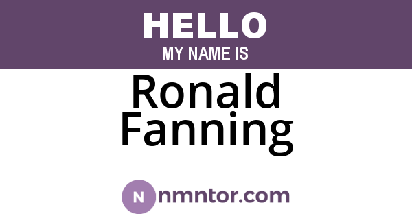 Ronald Fanning