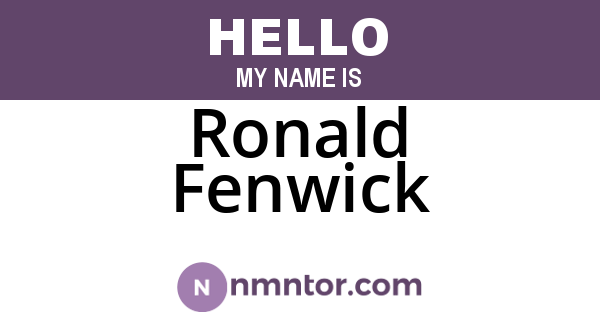 Ronald Fenwick