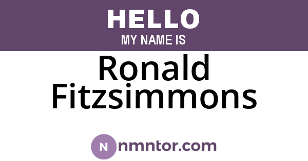 Ronald Fitzsimmons