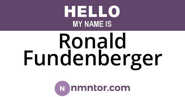 Ronald Fundenberger