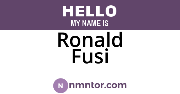Ronald Fusi