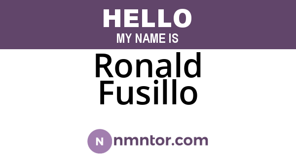 Ronald Fusillo