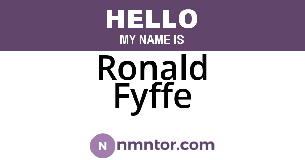 Ronald Fyffe
