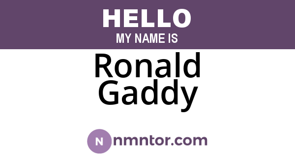 Ronald Gaddy