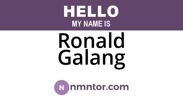 Ronald Galang