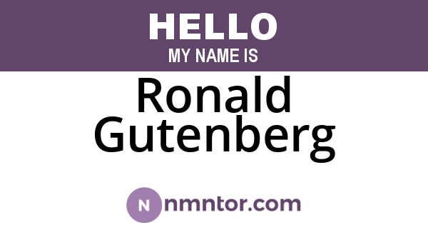 Ronald Gutenberg