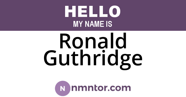 Ronald Guthridge