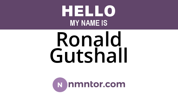 Ronald Gutshall