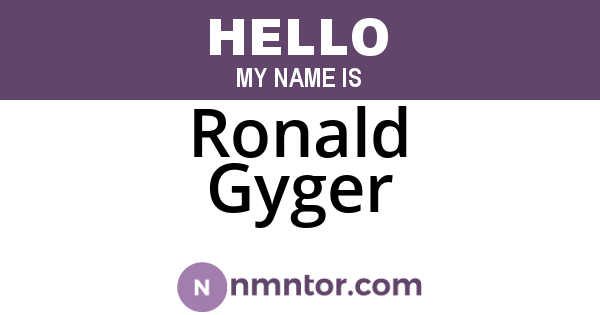 Ronald Gyger