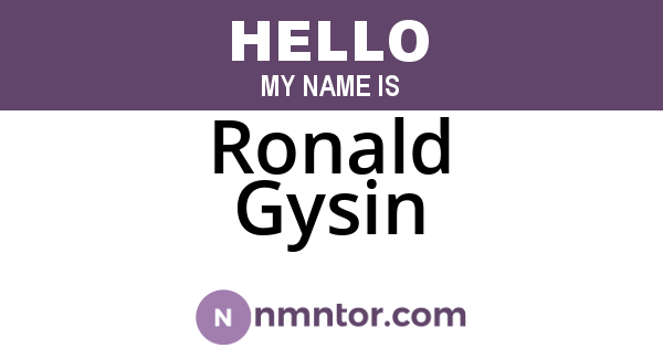 Ronald Gysin