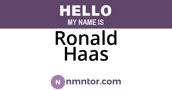 Ronald Haas