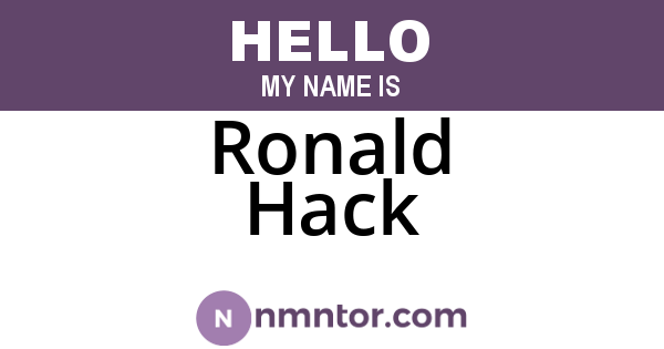 Ronald Hack
