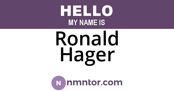 Ronald Hager