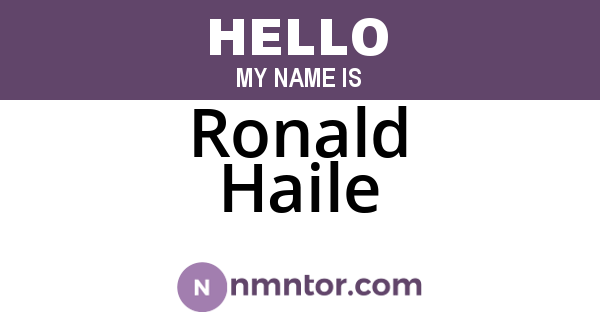 Ronald Haile