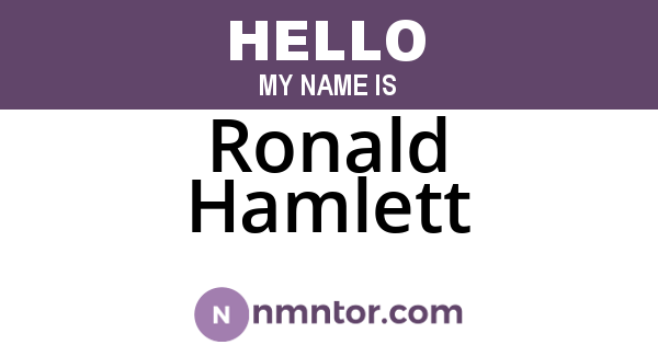 Ronald Hamlett