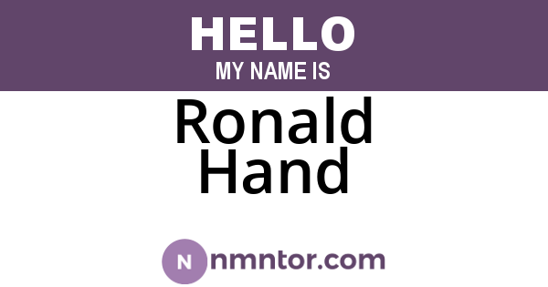 Ronald Hand