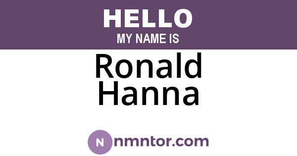 Ronald Hanna