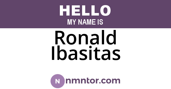Ronald Ibasitas