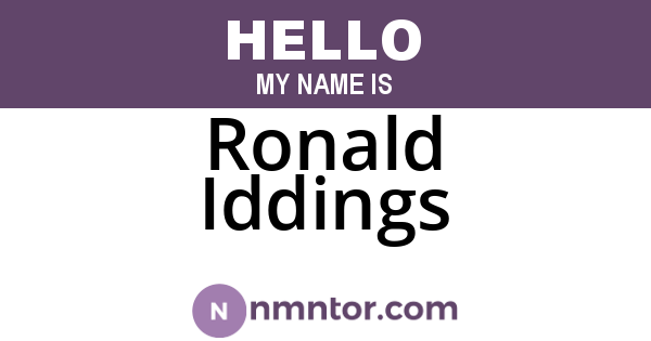 Ronald Iddings