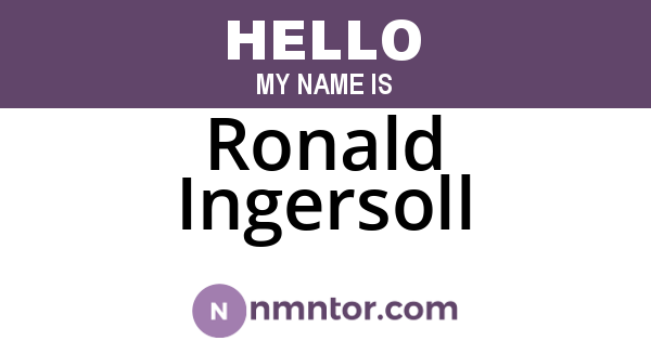 Ronald Ingersoll