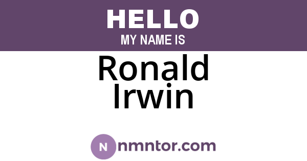 Ronald Irwin